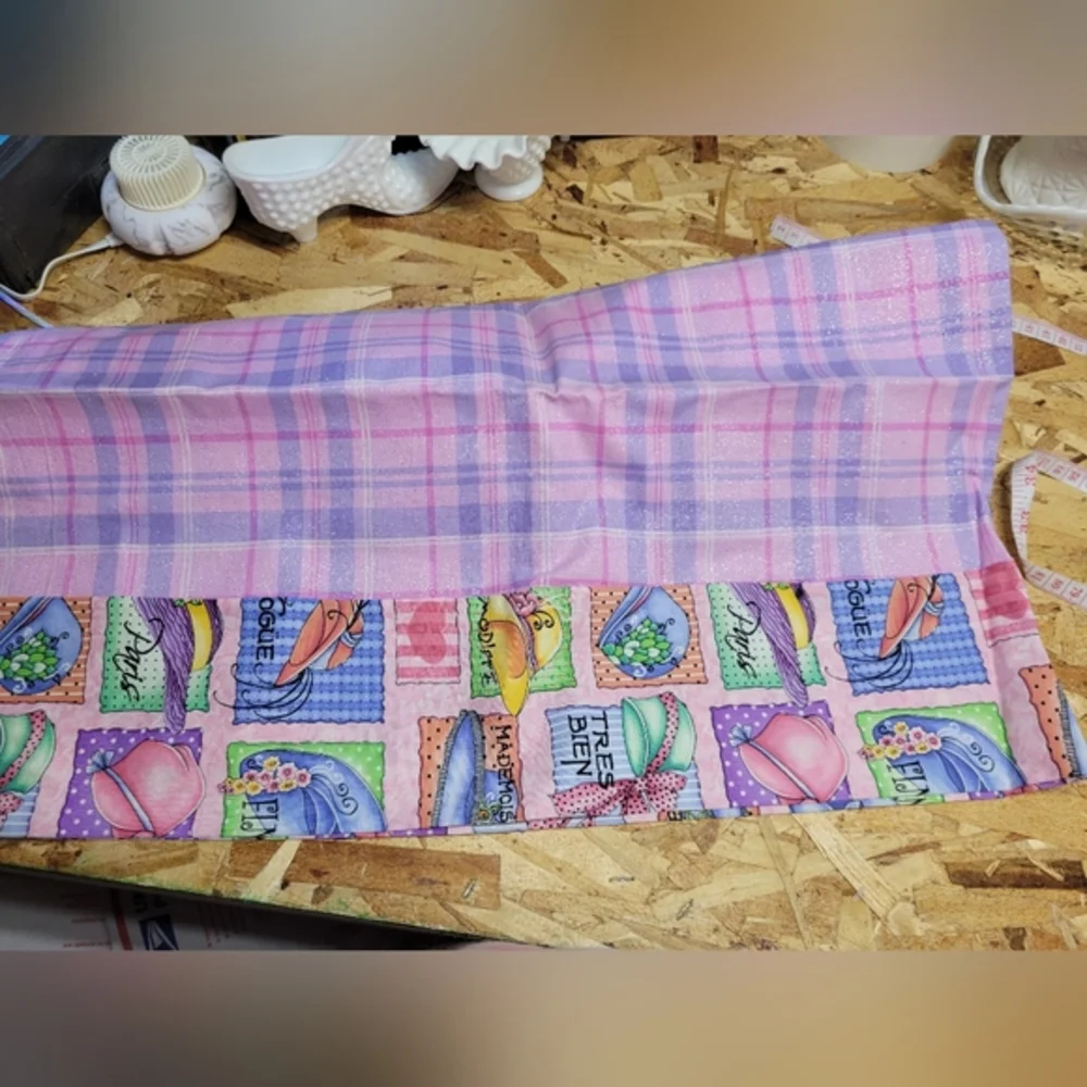 Homemade Standard Size Pillowcase Punk Glittery Plaid‎